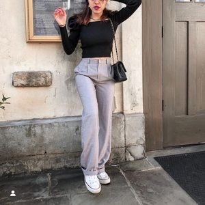 Style Addict Pleated Trousers Grey